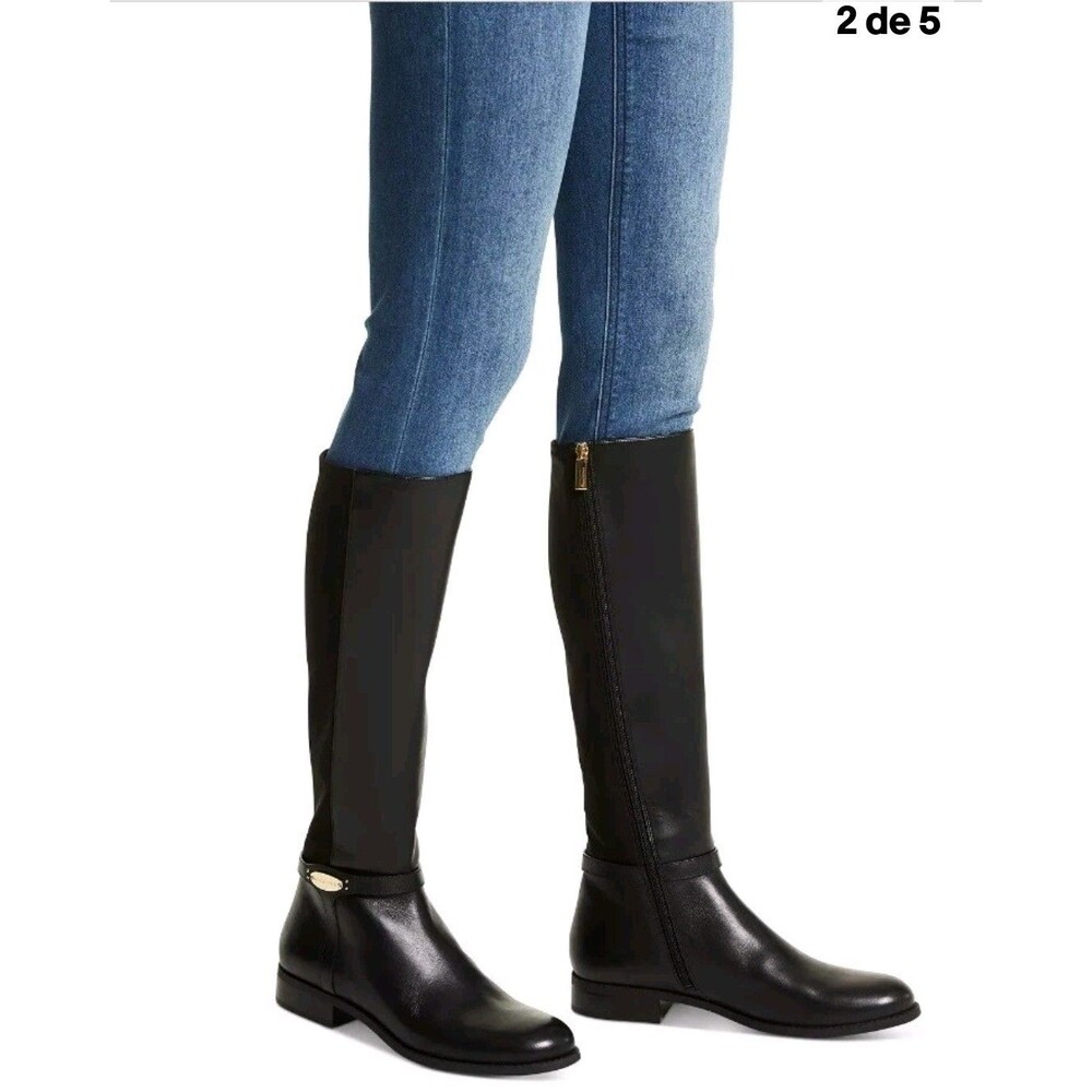 MICHAEL Michael Kors Womens Finley Riding Boots Black Size 8.5